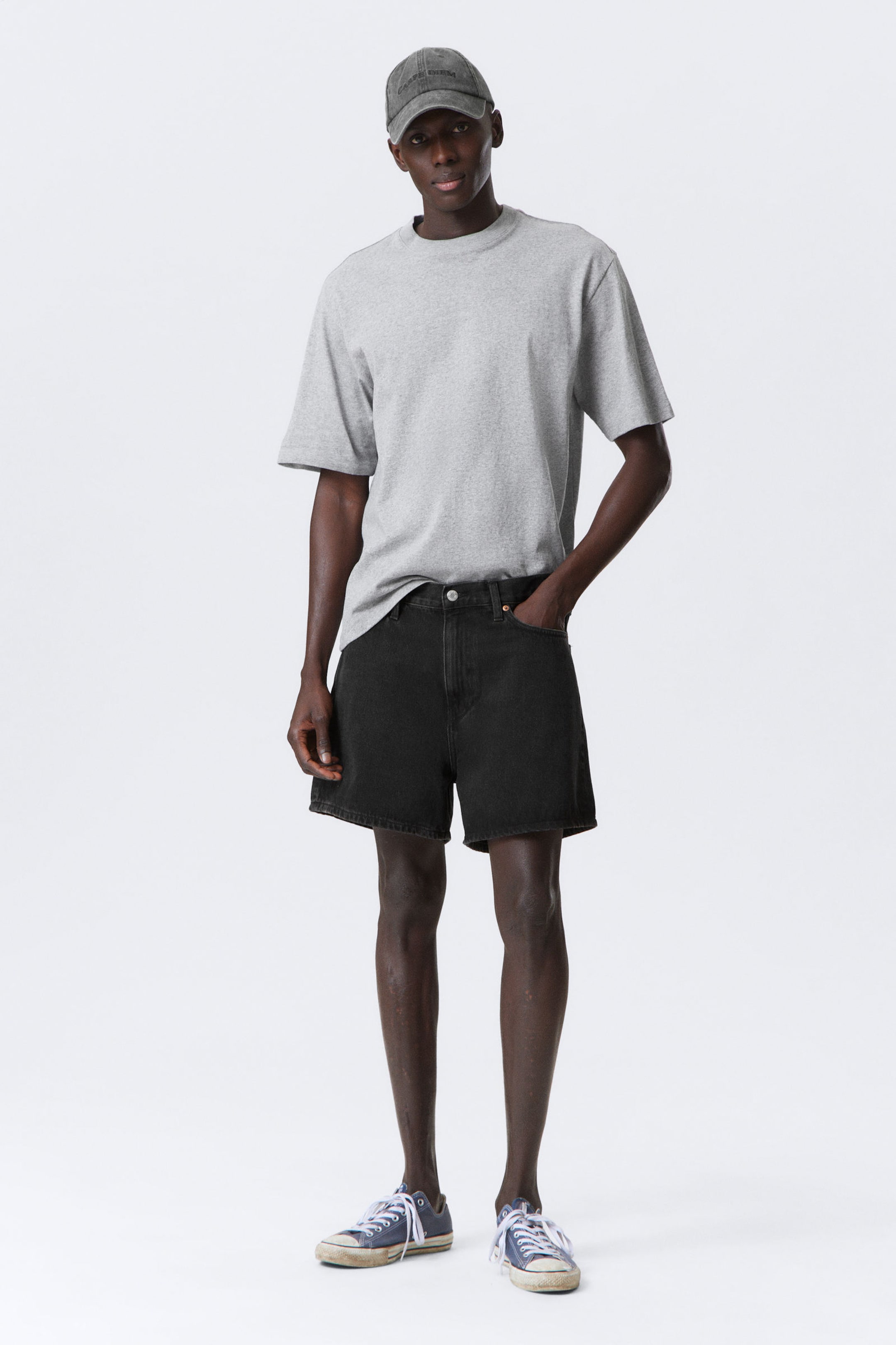Tuned Black - Black - Eris Short Loose Fit Denim Shorts - 1