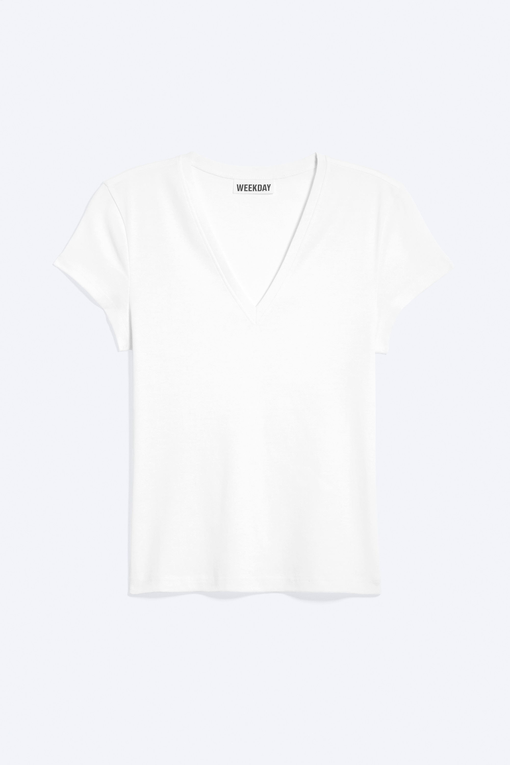 Slim Fit Deep V-Neck T-Shirt - Bianco