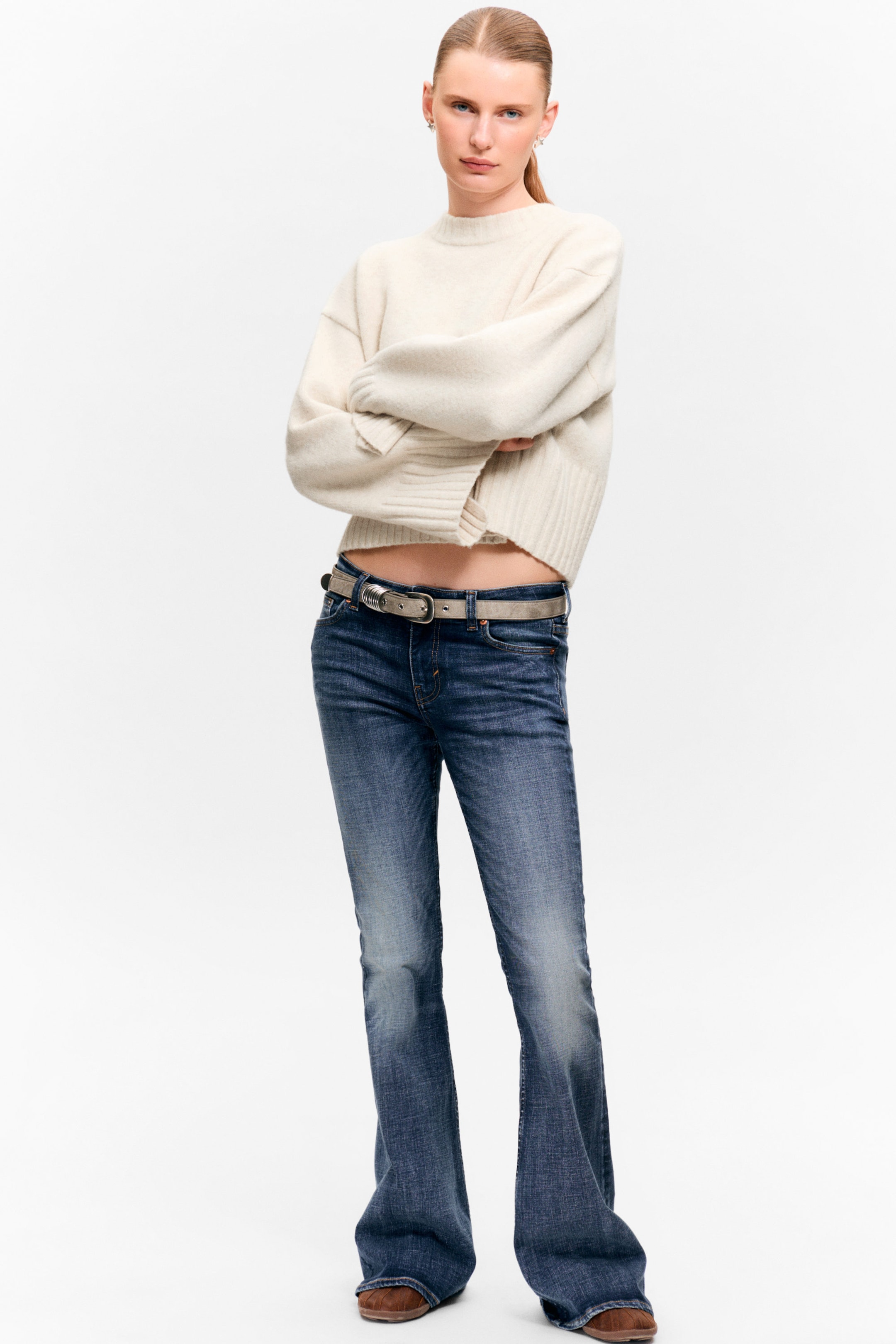 Dusty White - Knitted Oversized Sweater - 2