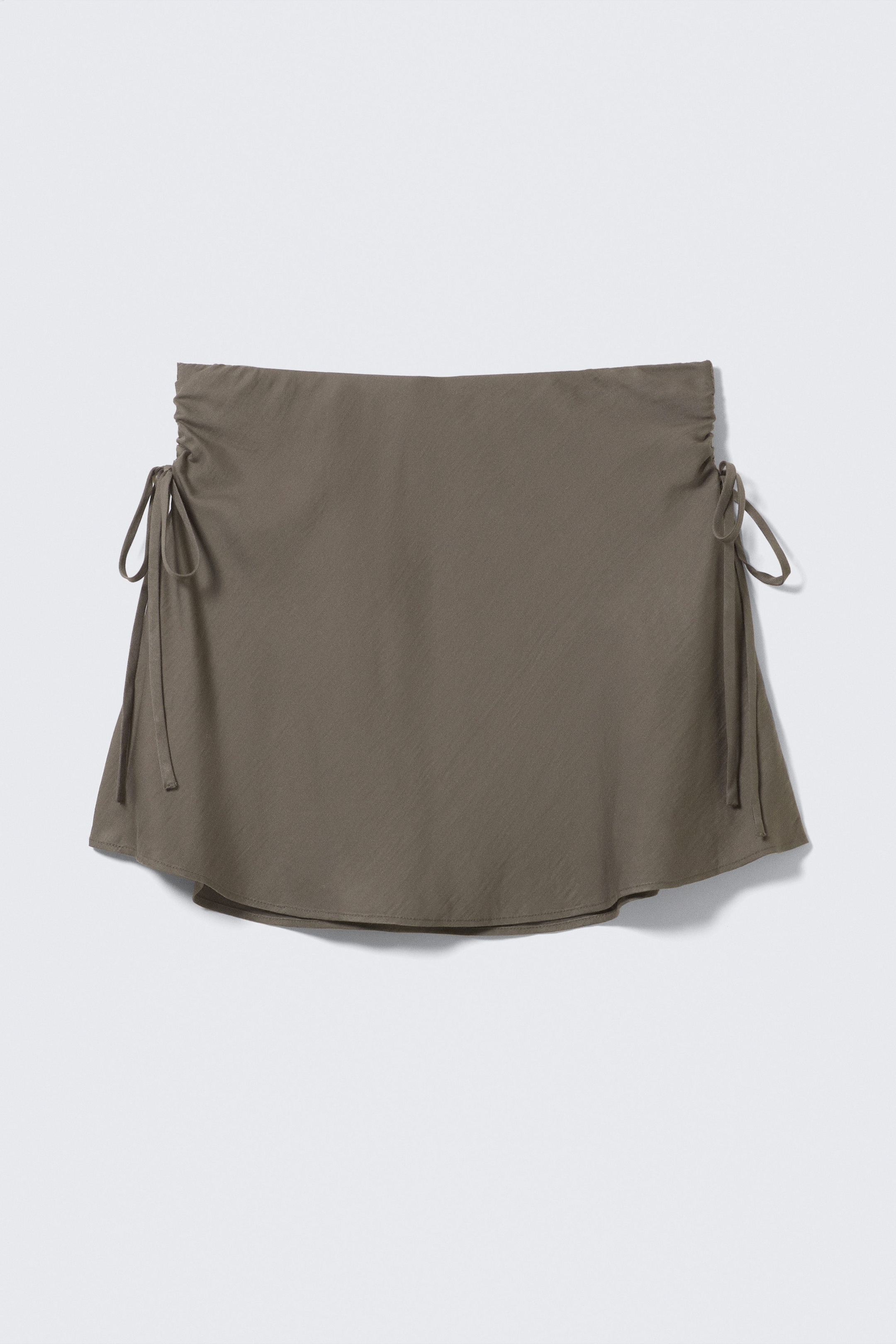 Dark Mole - Ruched Drawstring Mini Skirt - 1