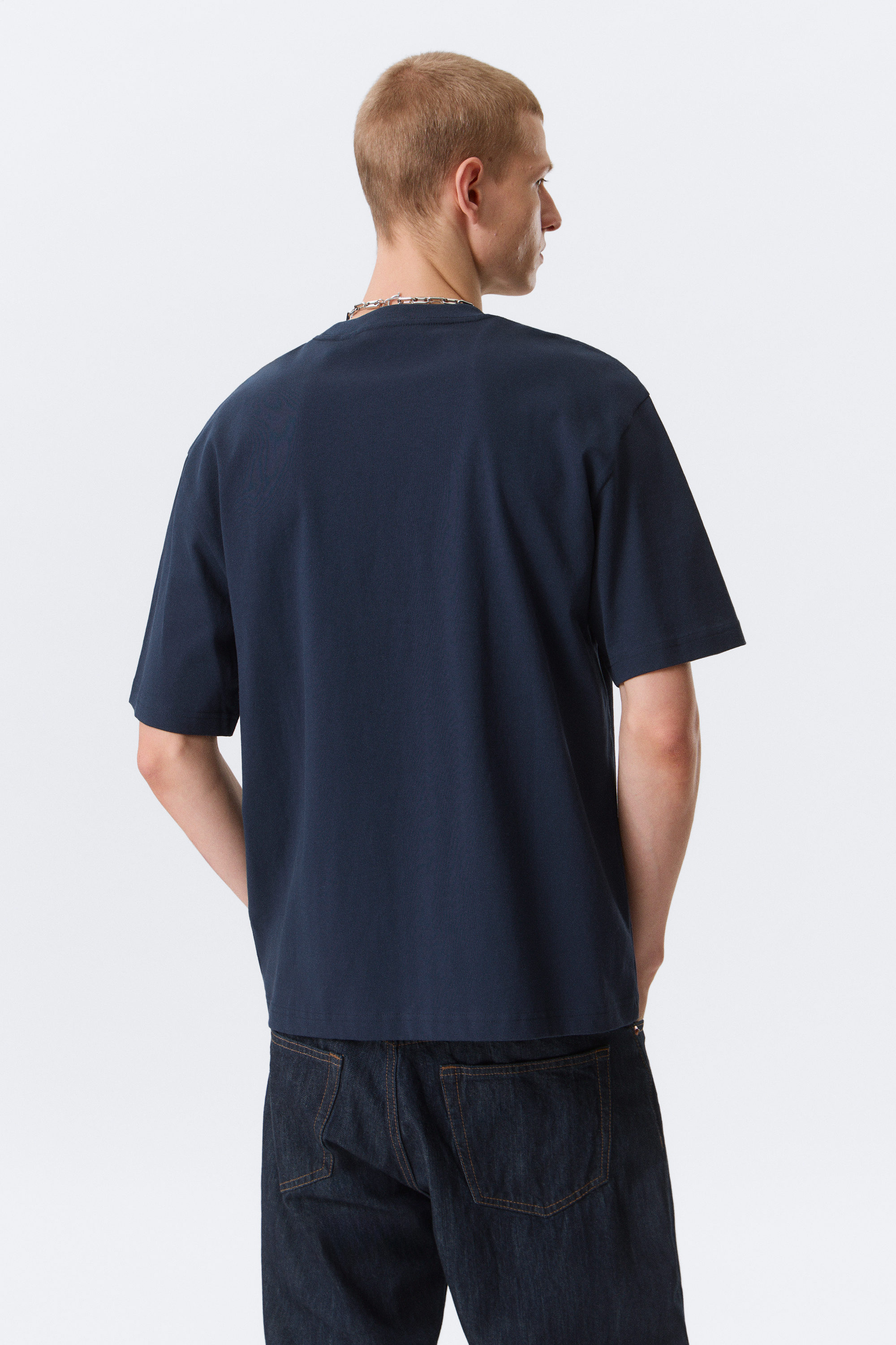 relaxed fit t-shirt - Dark Navy Blue | Weekday WW