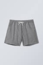 Black Stripe - Striped Linen Blend Shorts - 4