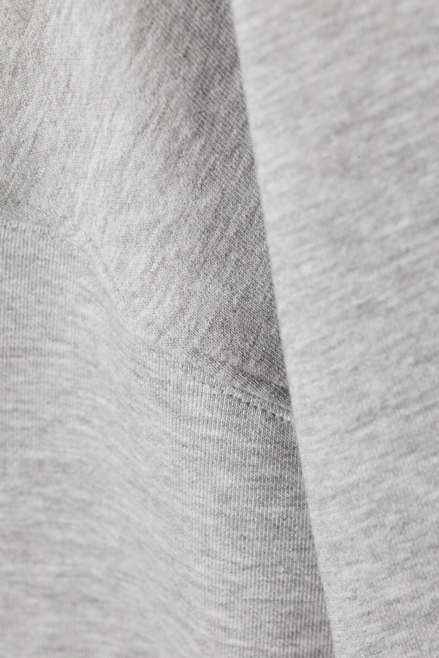 Oversized Crewneck Sweatshirt - Grey Melange - 4
