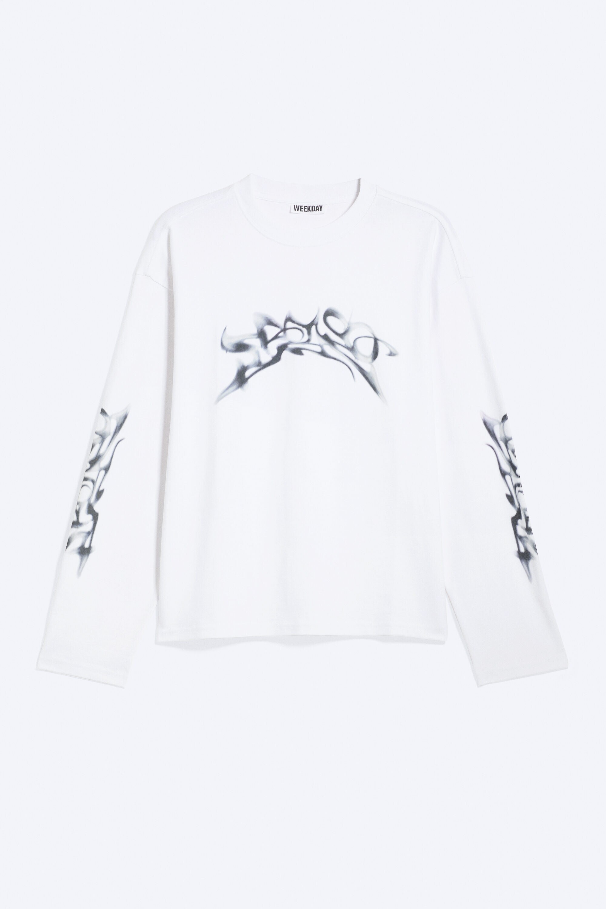 great boxy graphic long sleeve t-shirt - White - Spark Spray