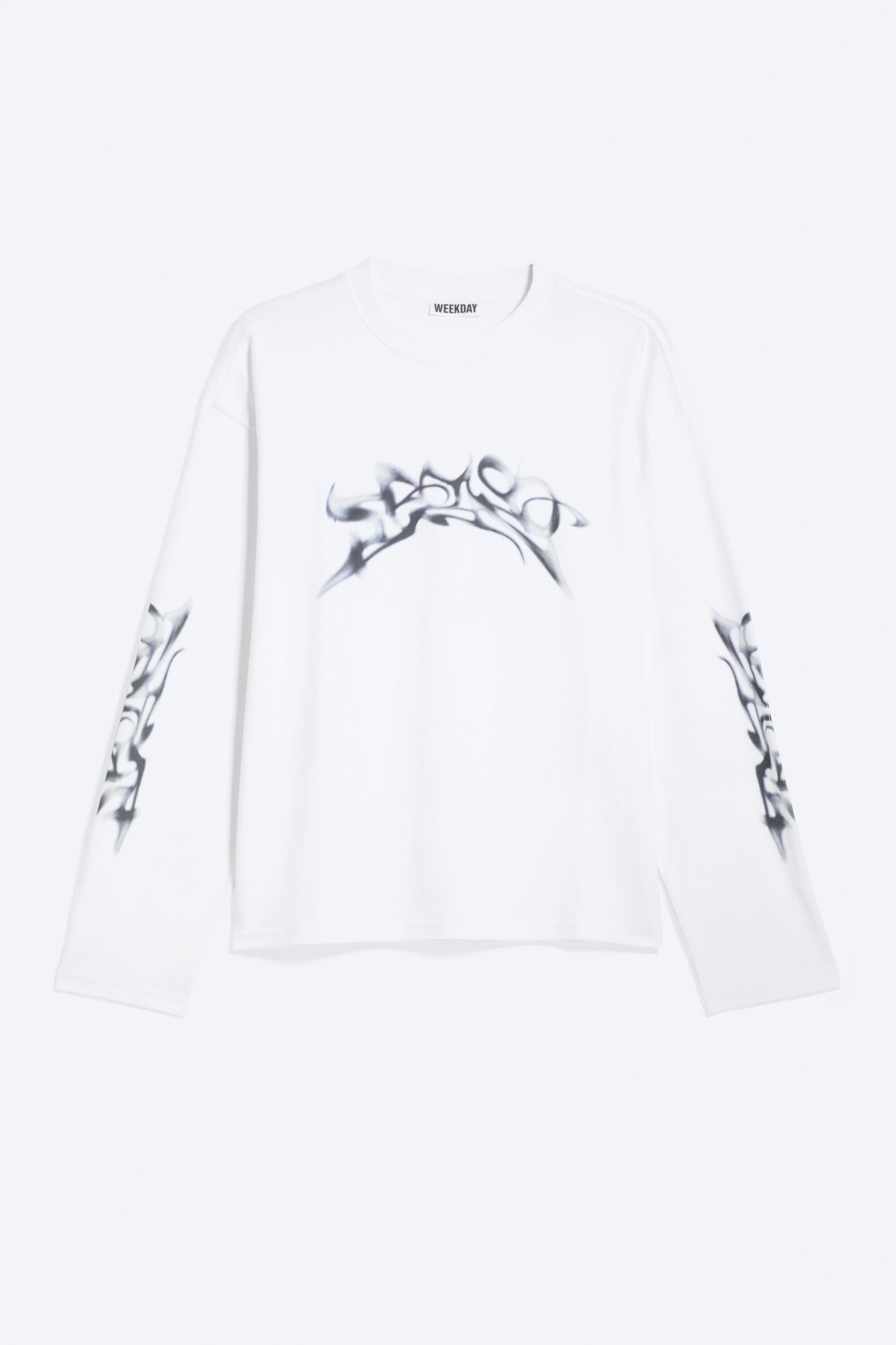 Weiß - Spark-Spray - Kastiges Langarmshirt mit Grafikprint - 4