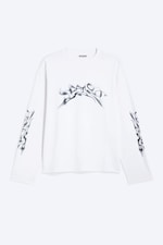 Weiß - Spark-Spray - Kastiges Langarmshirt mit Grafikprint - 4