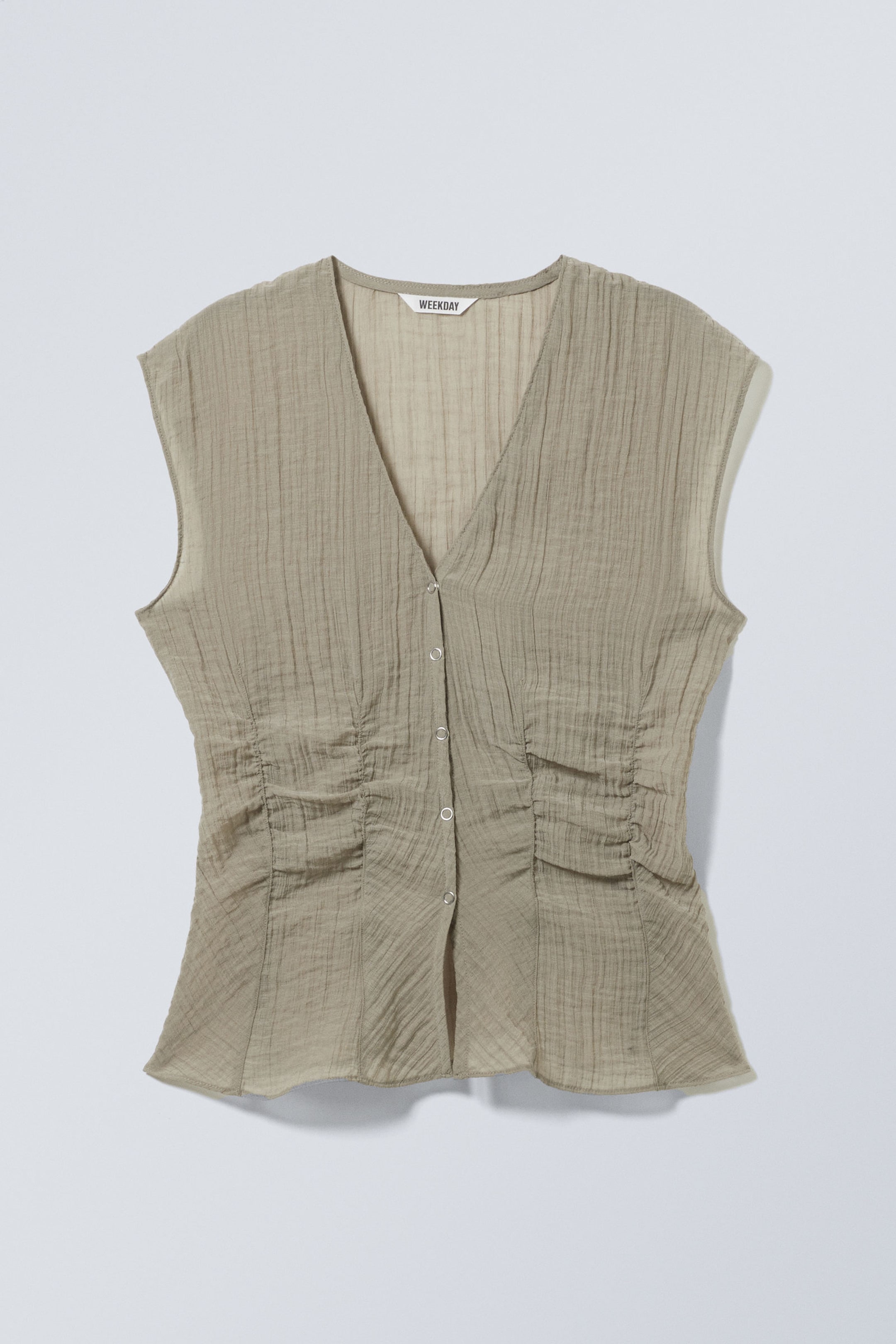Dusty Mole - Cap-Sleeved Sheer Top - 1