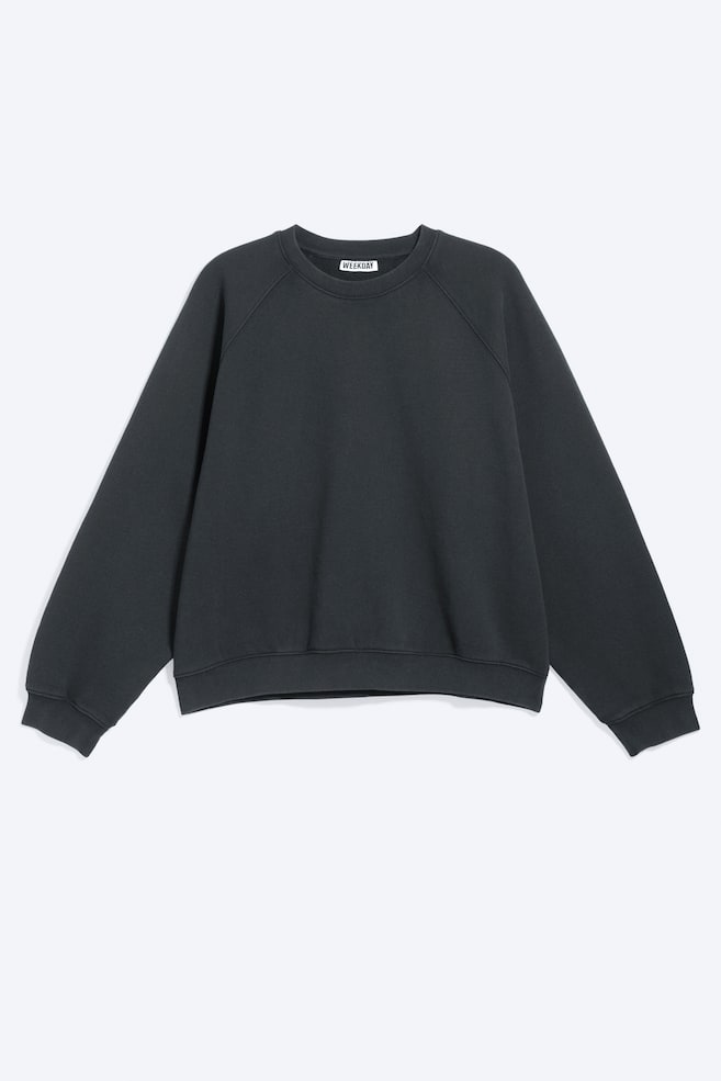 Sweat carré coupe décontractée - Bleu foncé/Vert clair poudré - 1