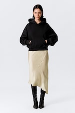 Black - Boxy Cotton Fleece Hoodie - 0