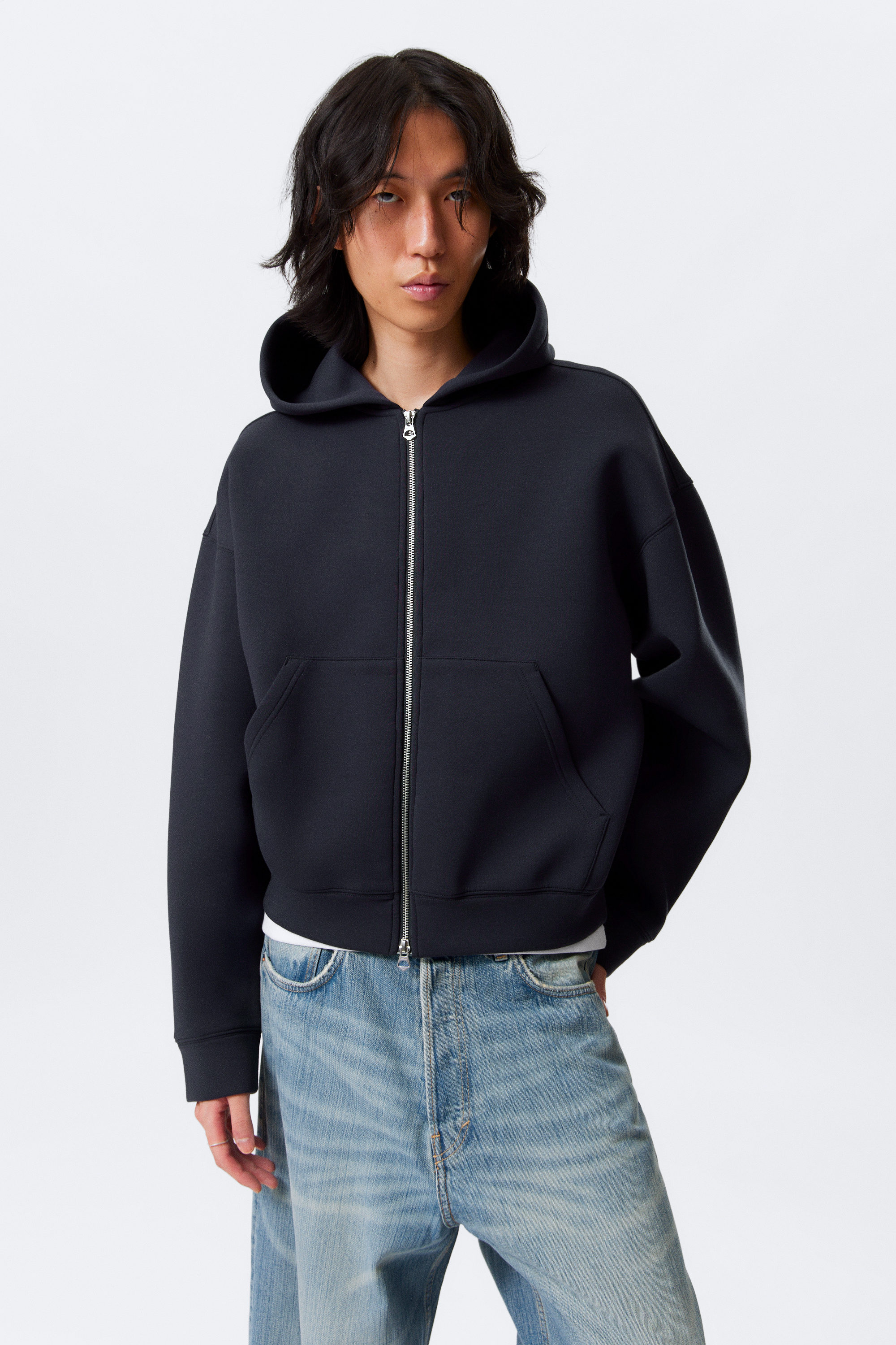 Dunkelblau - Scuba-Kapuzenpullover mit Reißverschluss Simon - 1