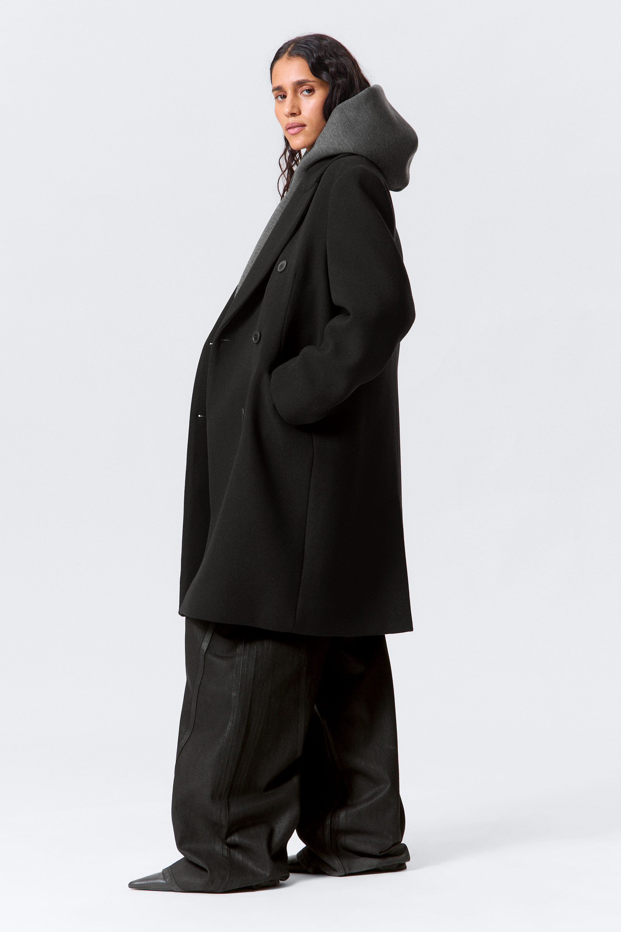 Black - Logan Knee-Length Wool-Blend Coat - 2