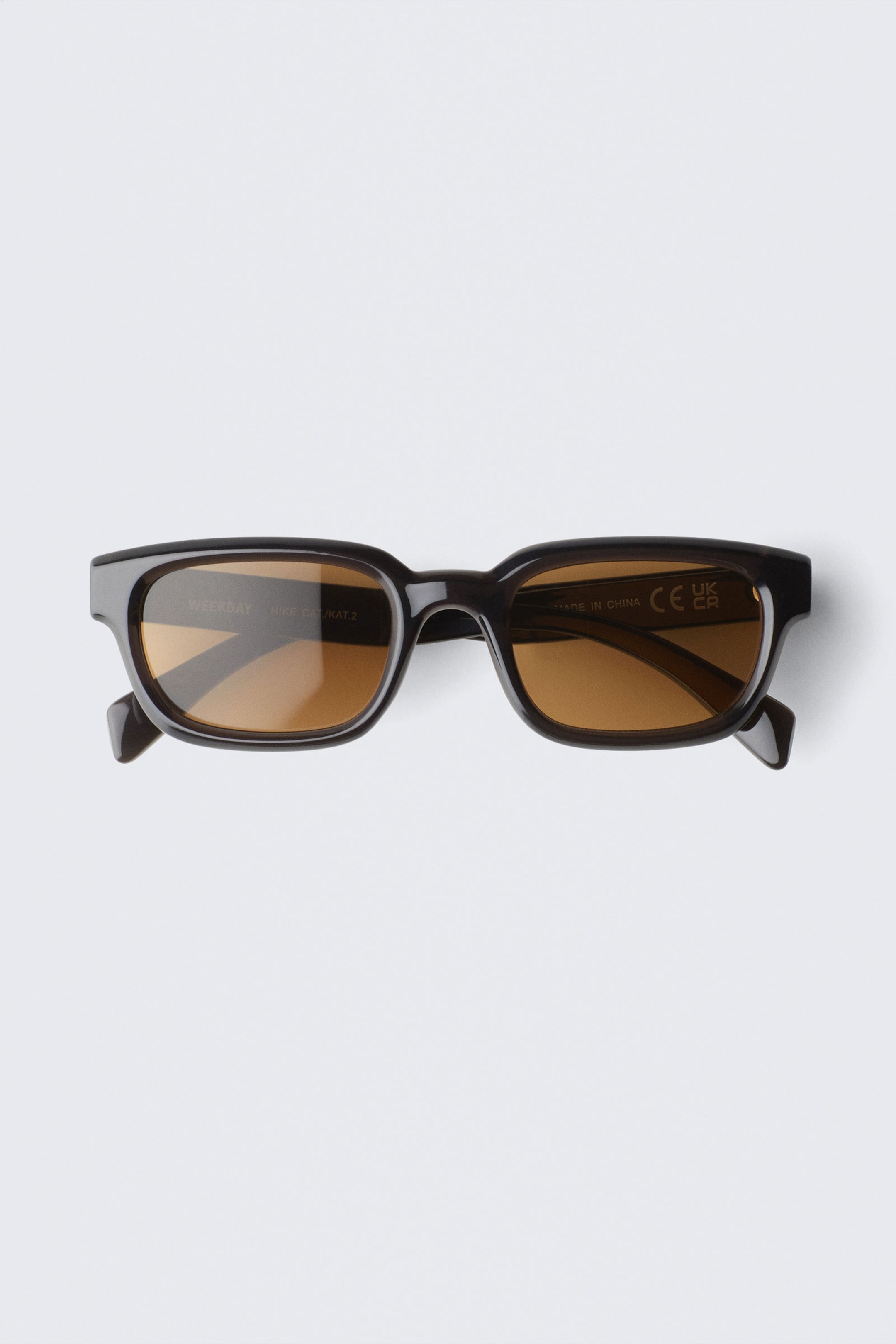 Black - Brown Lenses - Bold Rectangular Frame Unisex Sunglasses - 1