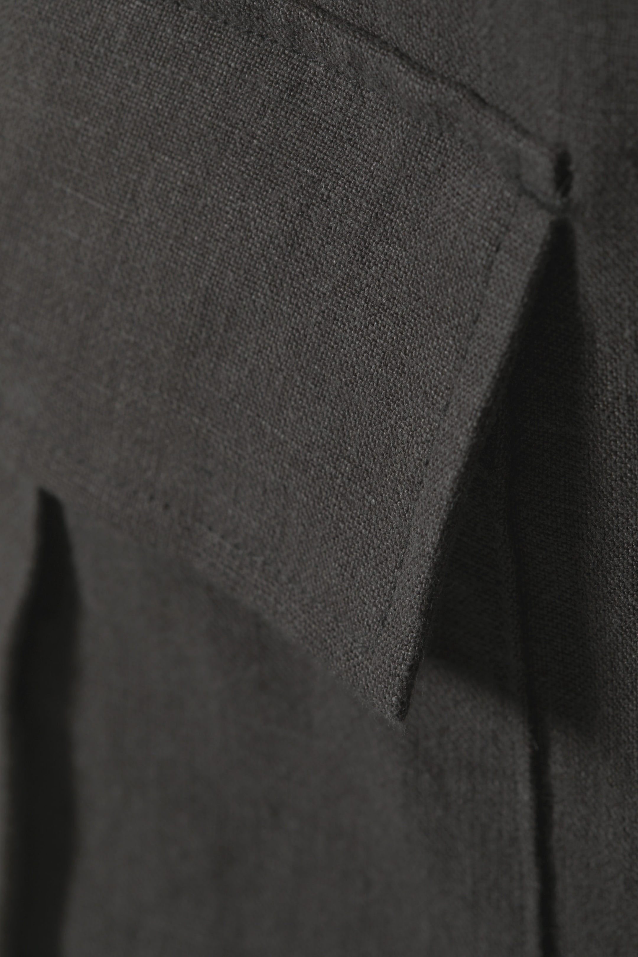 Dark Grey - Parachute Cargo Linen Trouser - 1