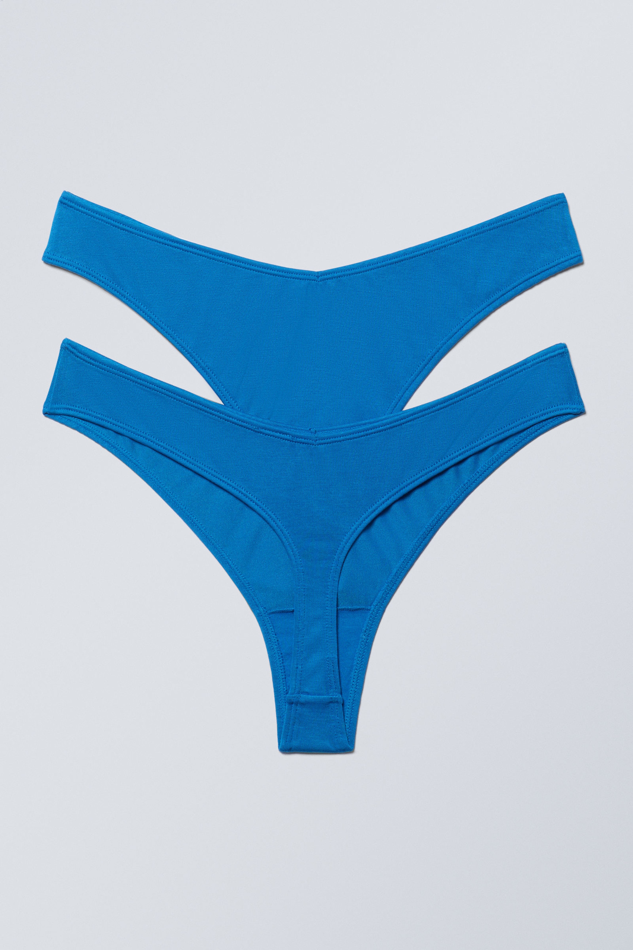 Leuchtendes Blau - 2er-Pack Modal-Tangas mit niedriger Taille - 1