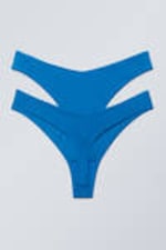 Leuchtendes Blau - 2er-Pack Modal-Tangas mit niedriger Taille - 1
