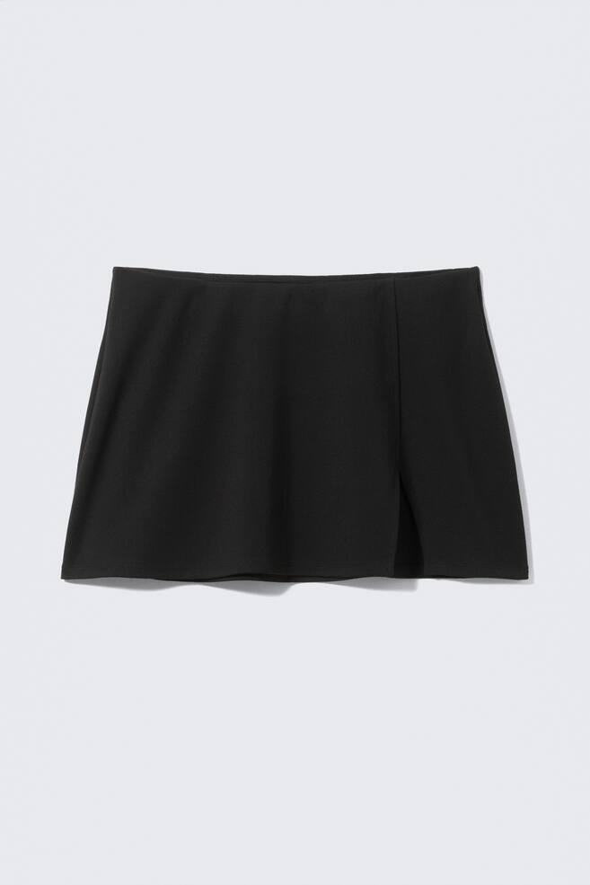 Mini Slit Skirt - Black - 1