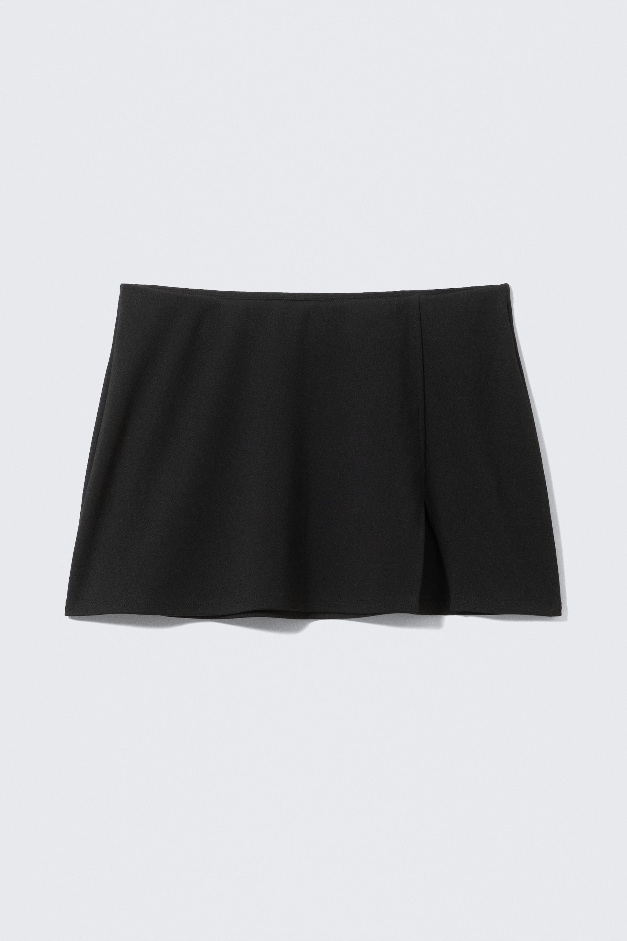 Black - Mini Slit Skirt - 3