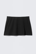 Black - Mini Slit Skirt - 3