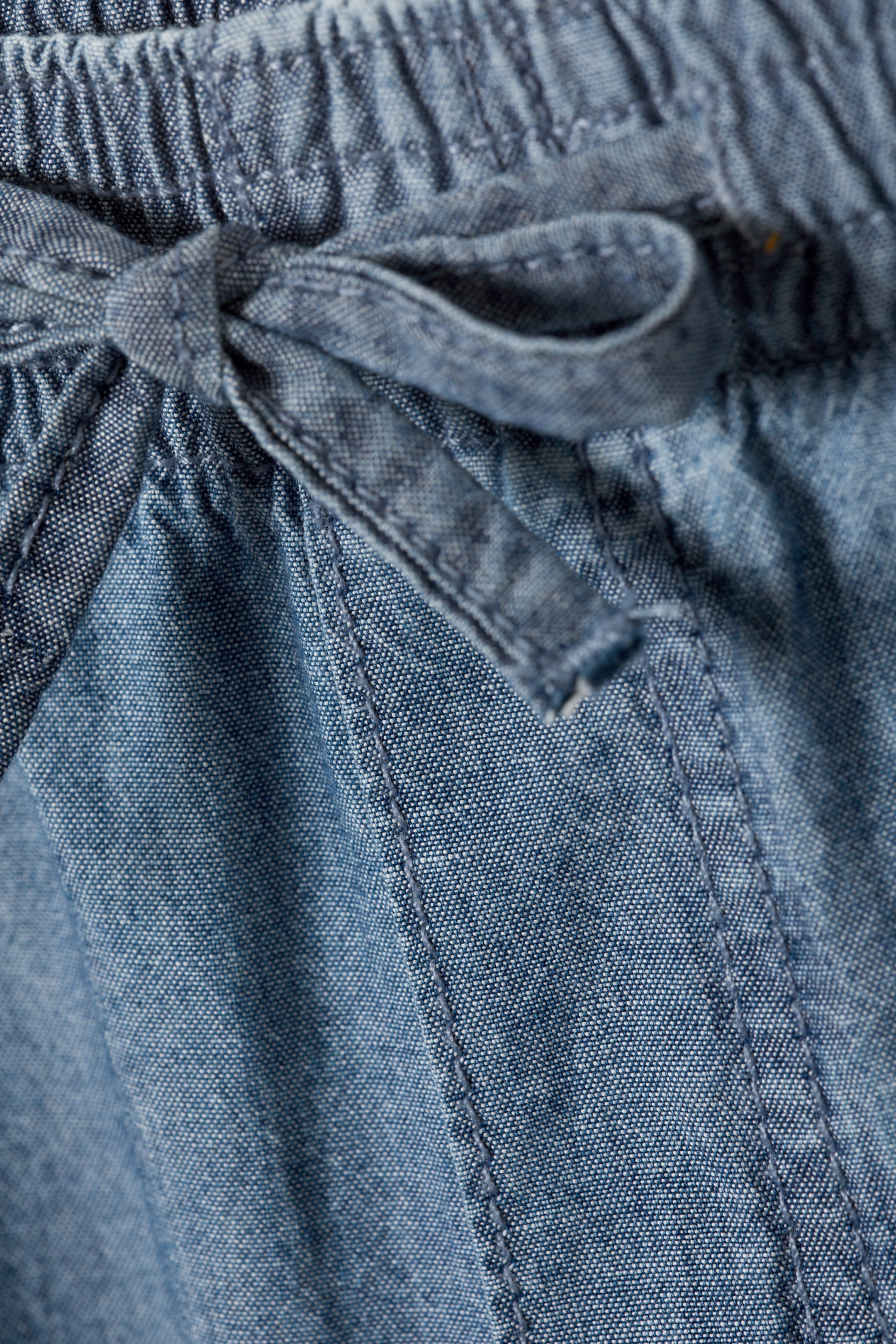 Washed Blue - Loose Chambray Trousers - 2