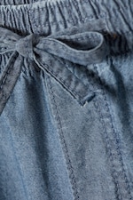 Tvättad blå - Lediga chambray-byxor - 1