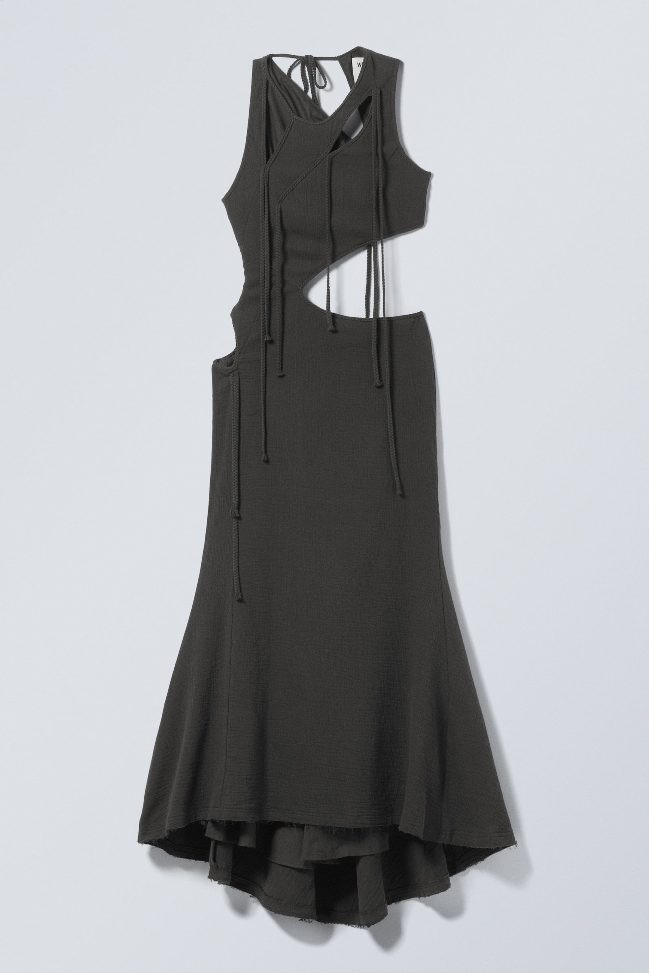 Dark Grey - Braided Cut-Out Maxi Dress - 4