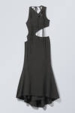 Dark Grey - Braided Cut-Out Maxi Dress - 4