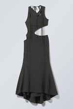 Dark Grey - Braided Cut-Out Maxi Dress - 0