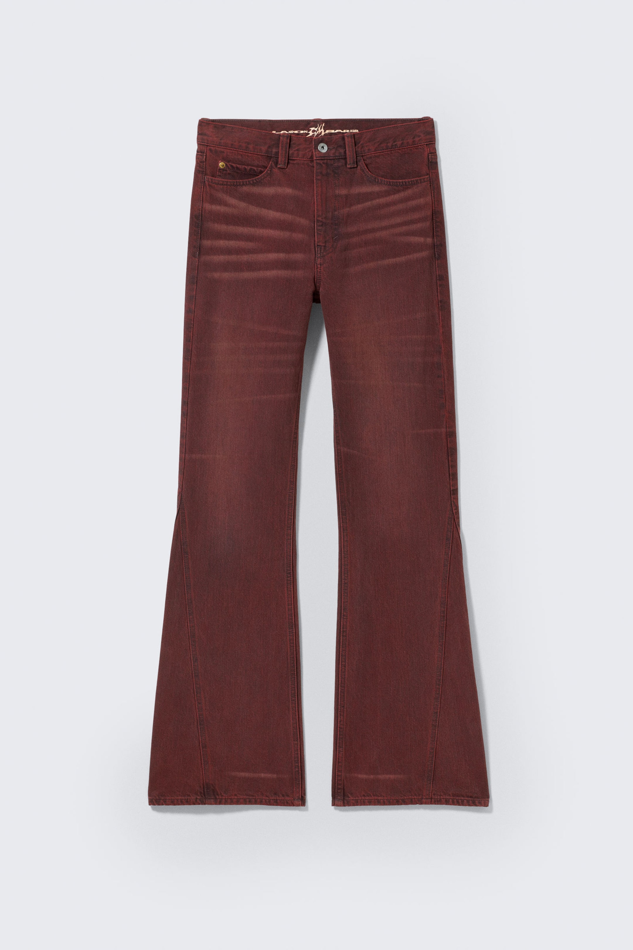 Verwaschenes Dunkelrot - CM x LB Boo Bootleg Washed Red Unisex Jeans - 8