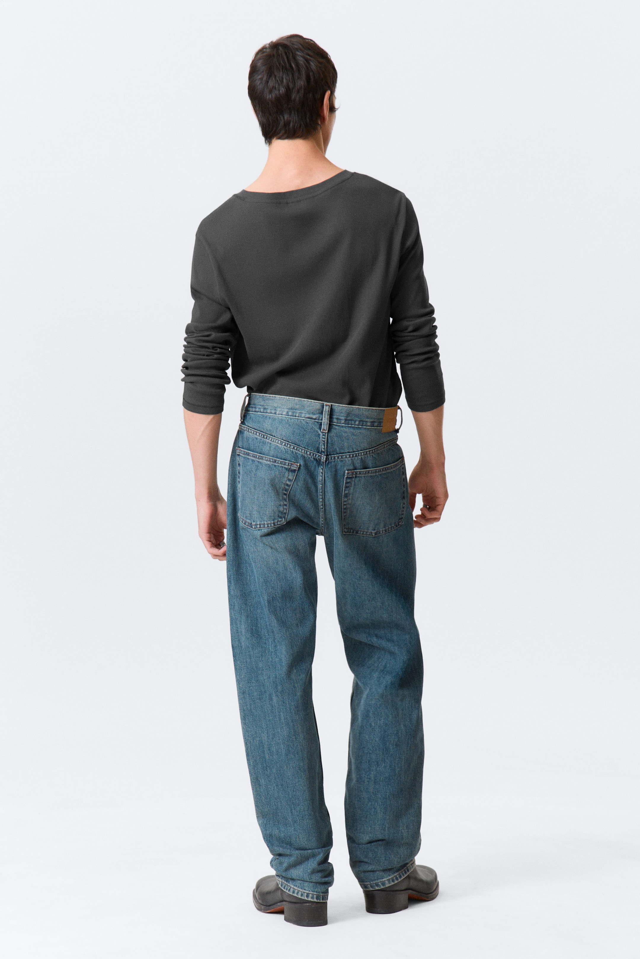 Second Blue - Medium Blue - Space Mid Rise Relaxed Straight Leg Jeans - 3