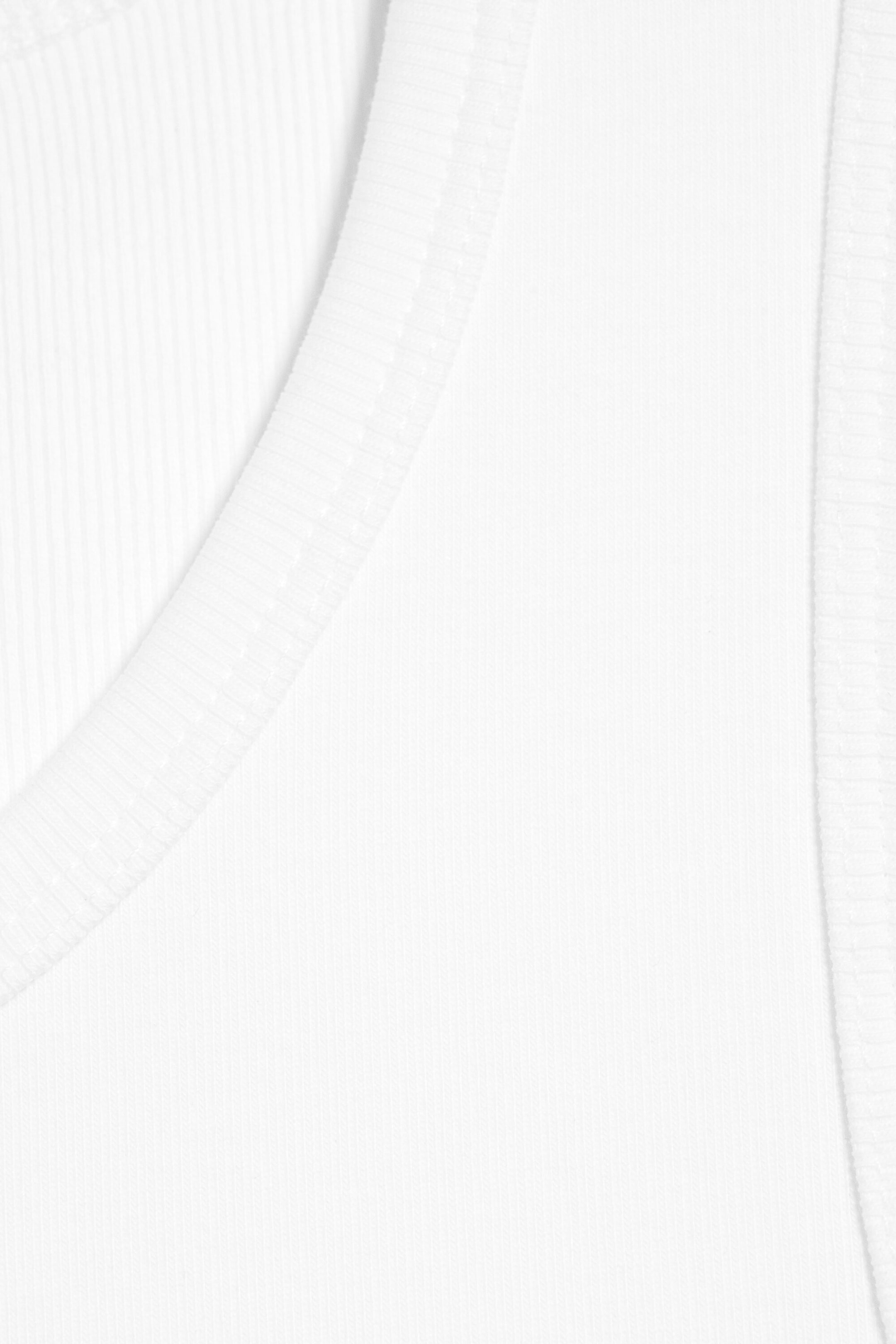 White - Classic Ribbed Tank Top - 2