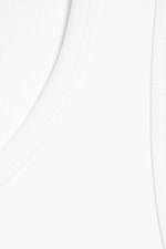 White - Classic Ribbed Tank Top - 2