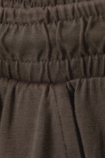 Washed Dark Brown - Loose Fit Wide Leg Jersey Trousers - 1