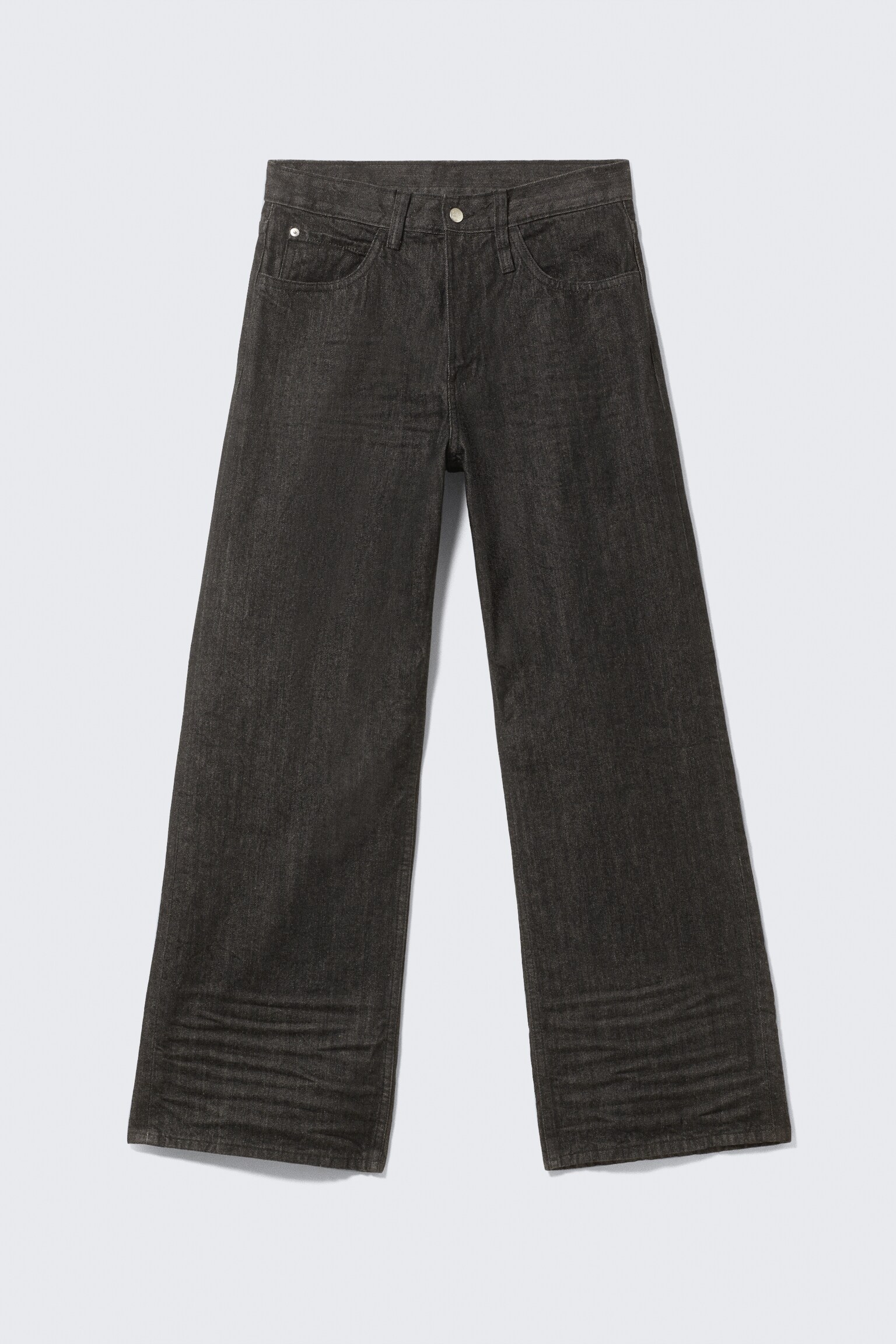 Looser Regular Waist Loose Straight Jeans - Extra Black Rinse/Niebieski - 2