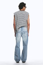 Blue Moon - Bleu clair - Jean droit standard taille basse unisexe Anti - 8