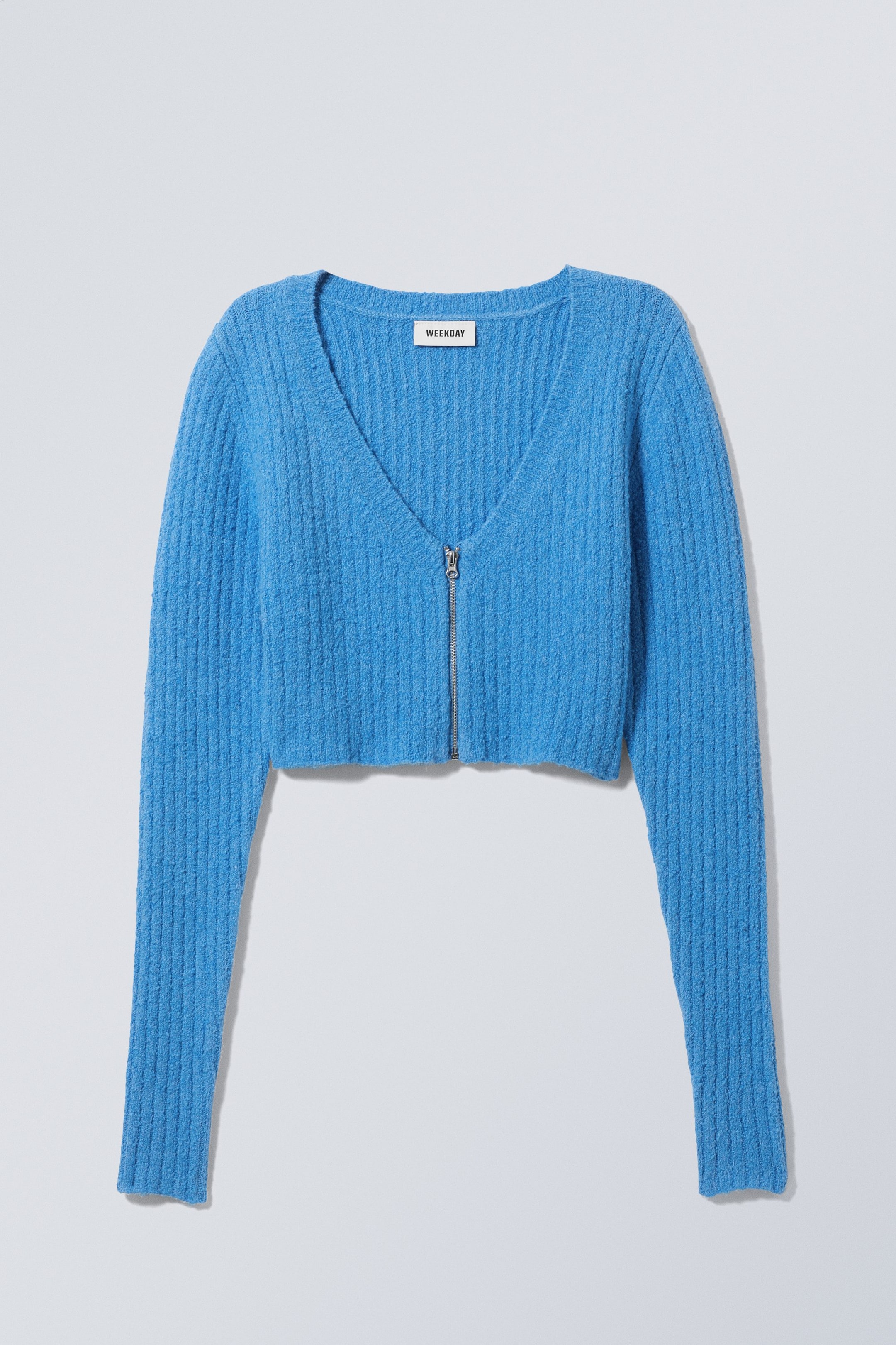 Electric Blue - Hazel Zip Cropped Cardigan - 0