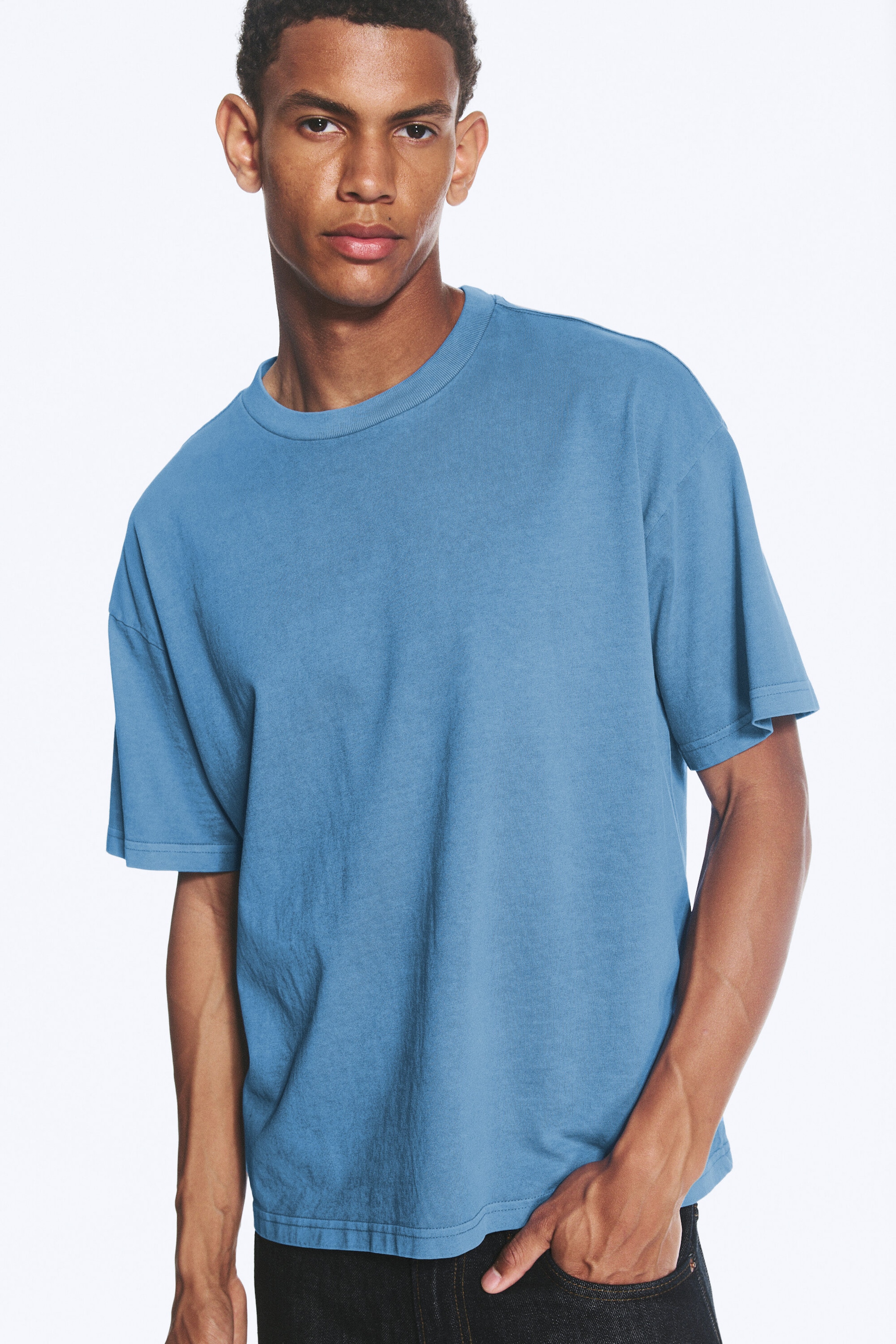 Washed Blue - Washed Blue Loose Boxy T-shirt - 1