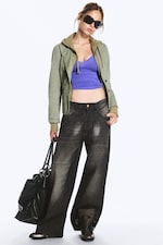 Chafe Black - Looser Regular Waist Loose Straight Jeans - 1
