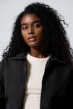 Washed Black - Washed Cotton Canvas Zip-Up Jacket - 1