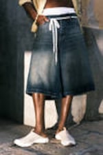 Baltic Blue - Donkerblauw - Cosmos ruimvallende denim short - 1