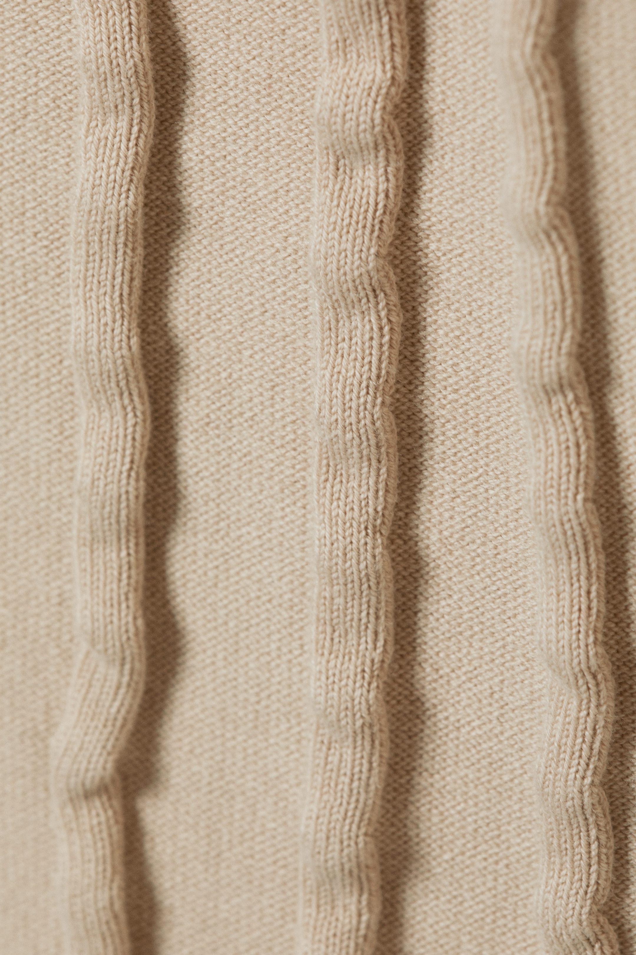 Beige - Strukturerad cardigan med dragkedja - 2