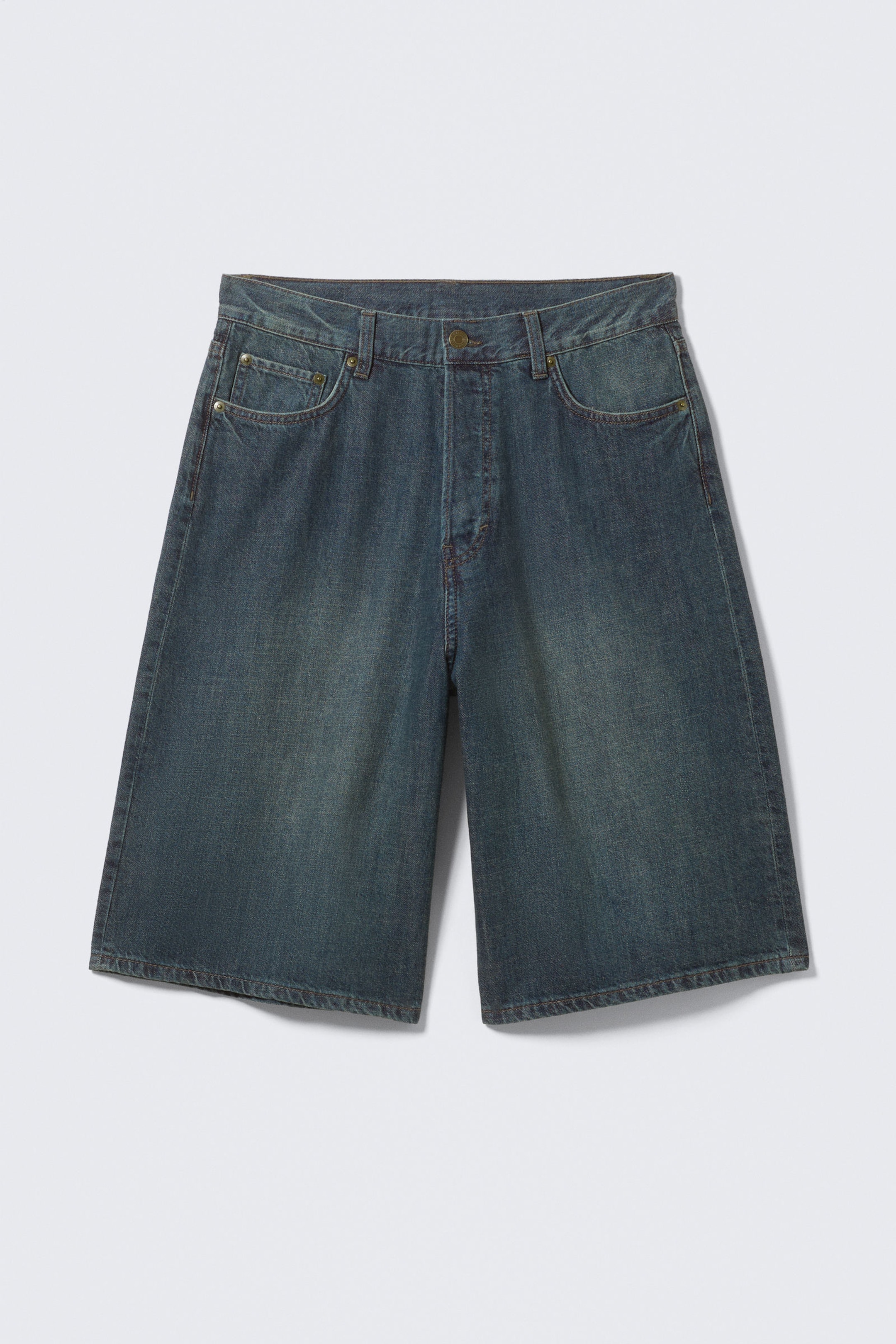 Lake Blue - Medium Blue - Astro Denim Loose Baggy Shorts - 9