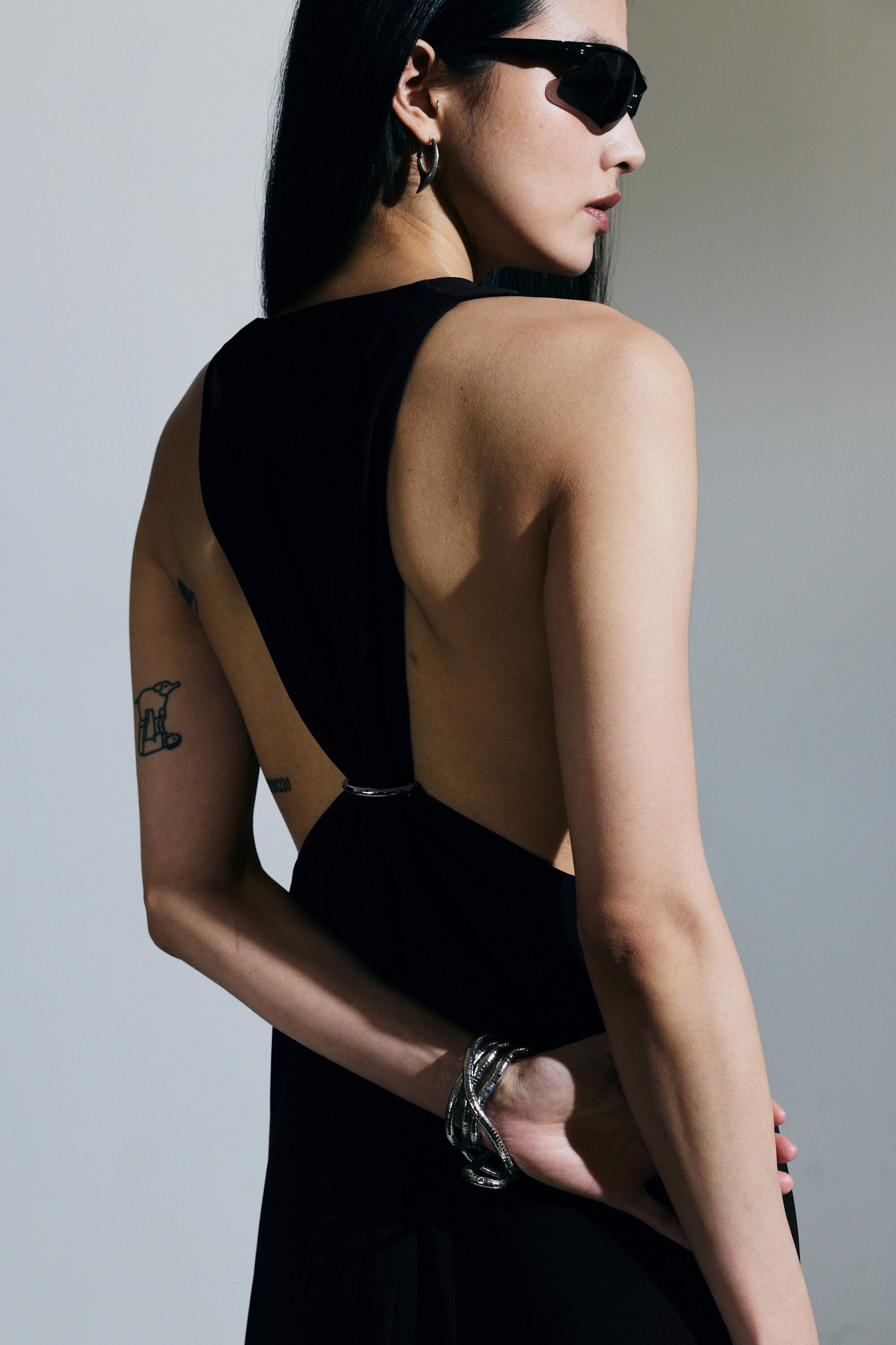 Black - Gathered Maxi Dress - 6