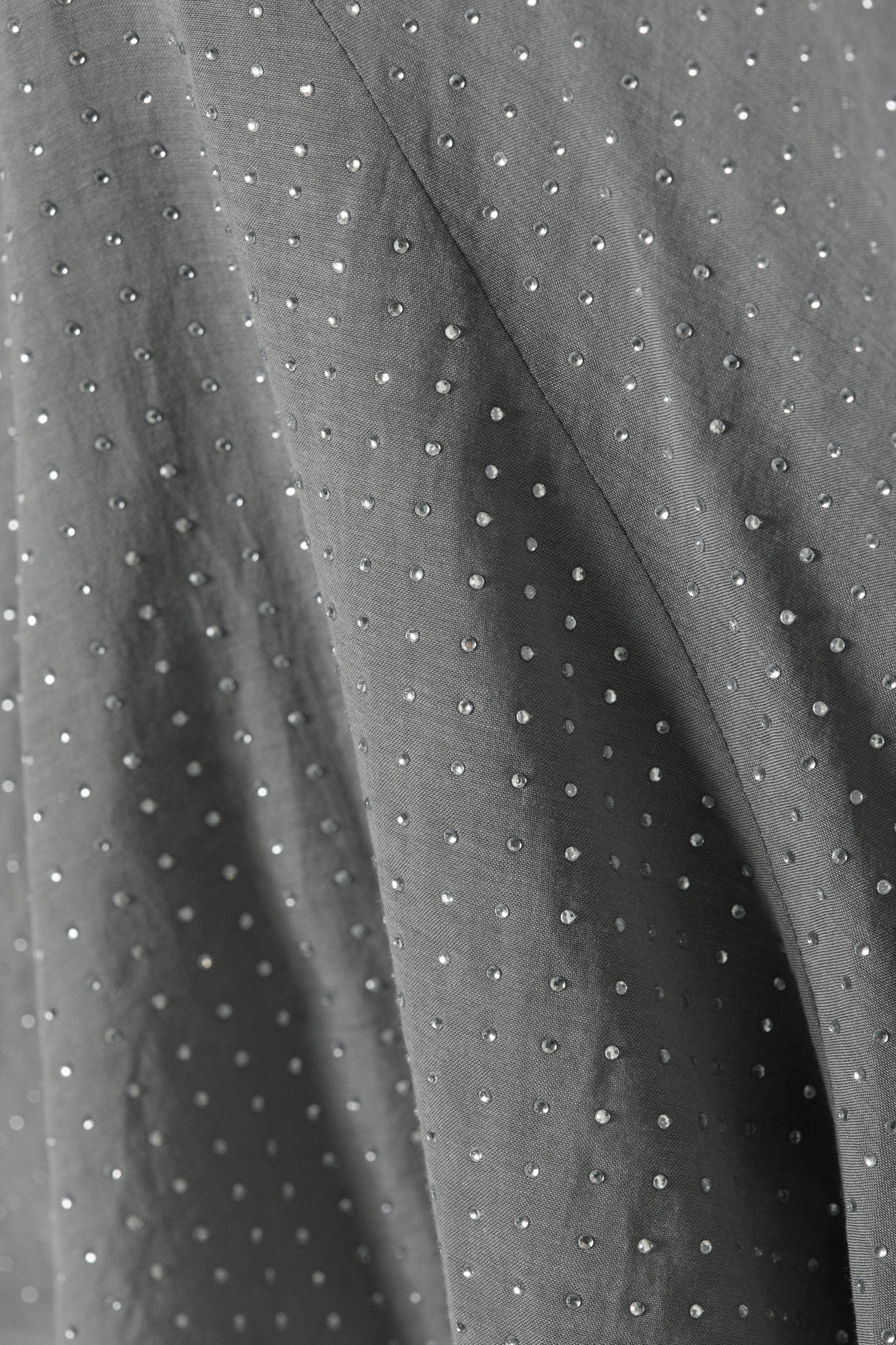 Grå - Strass - Asymmetrisk minikjol med strass - 5