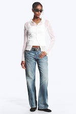 White - Sheer A-line Long-sleevd shirt - 2
