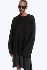 Black - Oversized Long Sleeve T-shirt - 0