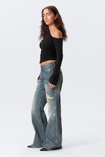 Arizona Worn - Medium Blue - Helix Low Rise Regular Flared Leg Jeans - 5