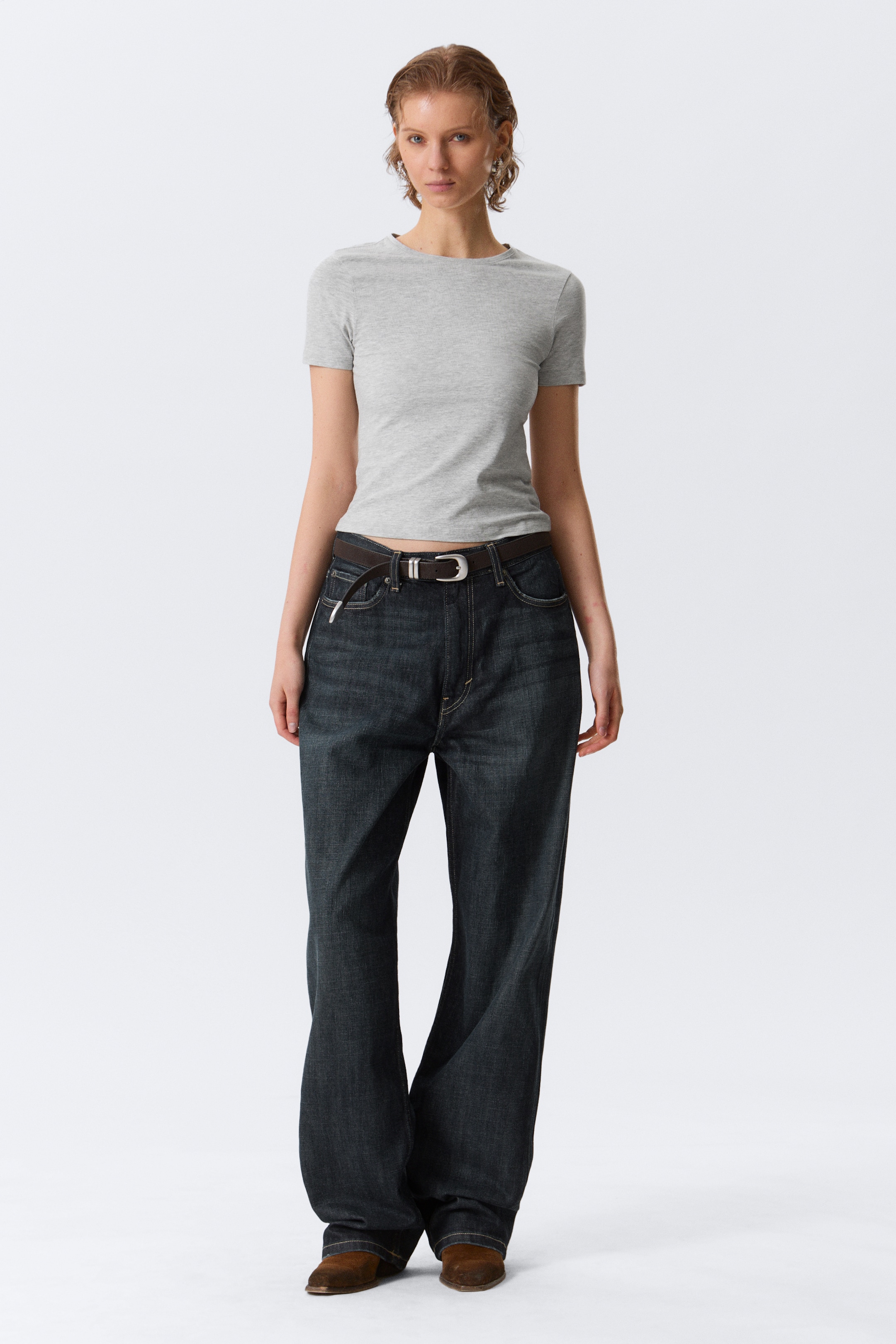 Zobrazit větší obrázek: Galaxy středně vysoké volné džíny s rovnými nohavicemi - Deep Sea Blue - tmavě modrá - MUŽI | H&M CZ 1