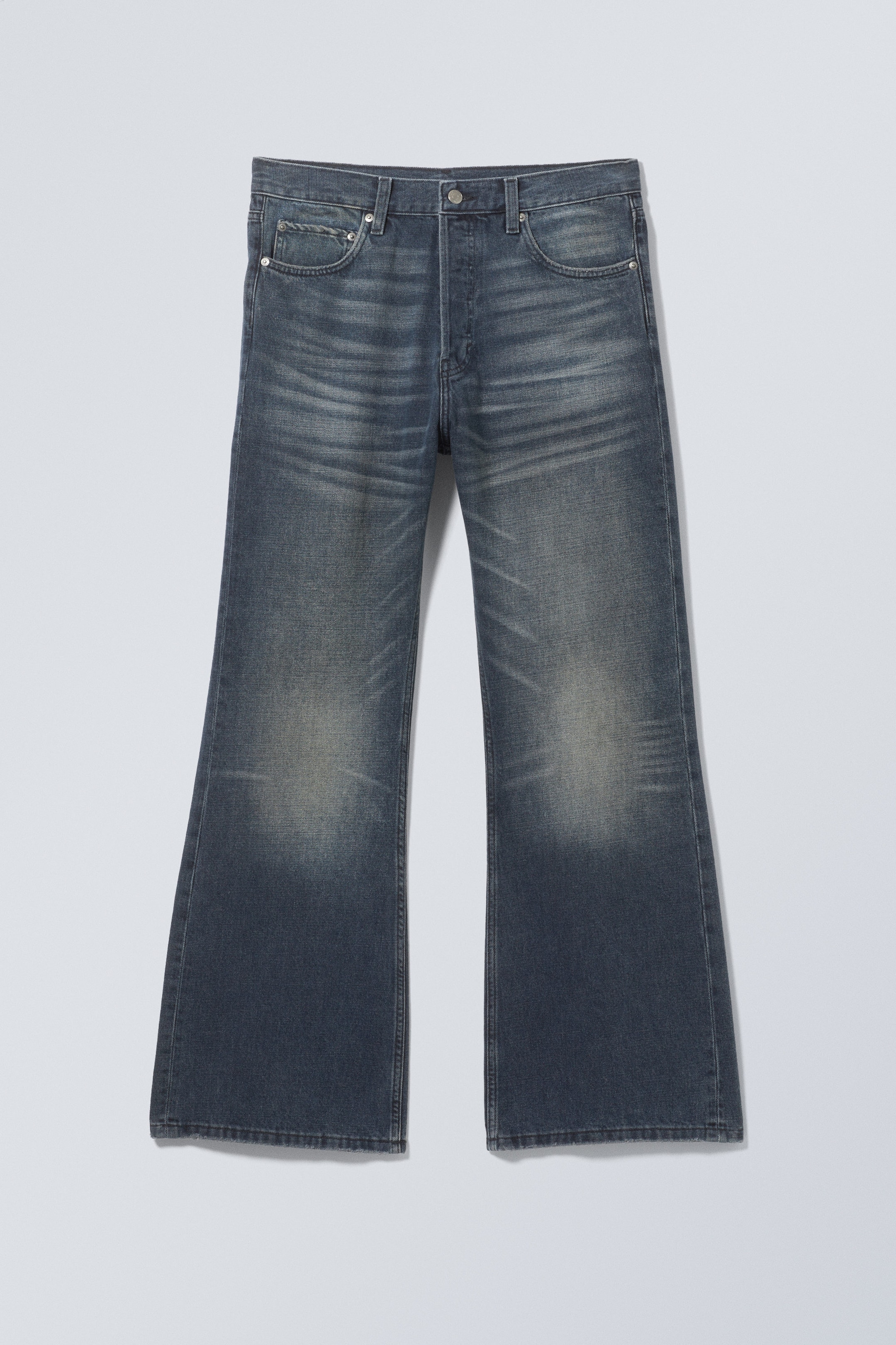Deep Ocean Blue - Dark Blue - Time Loose Bootcut Jeans - 0