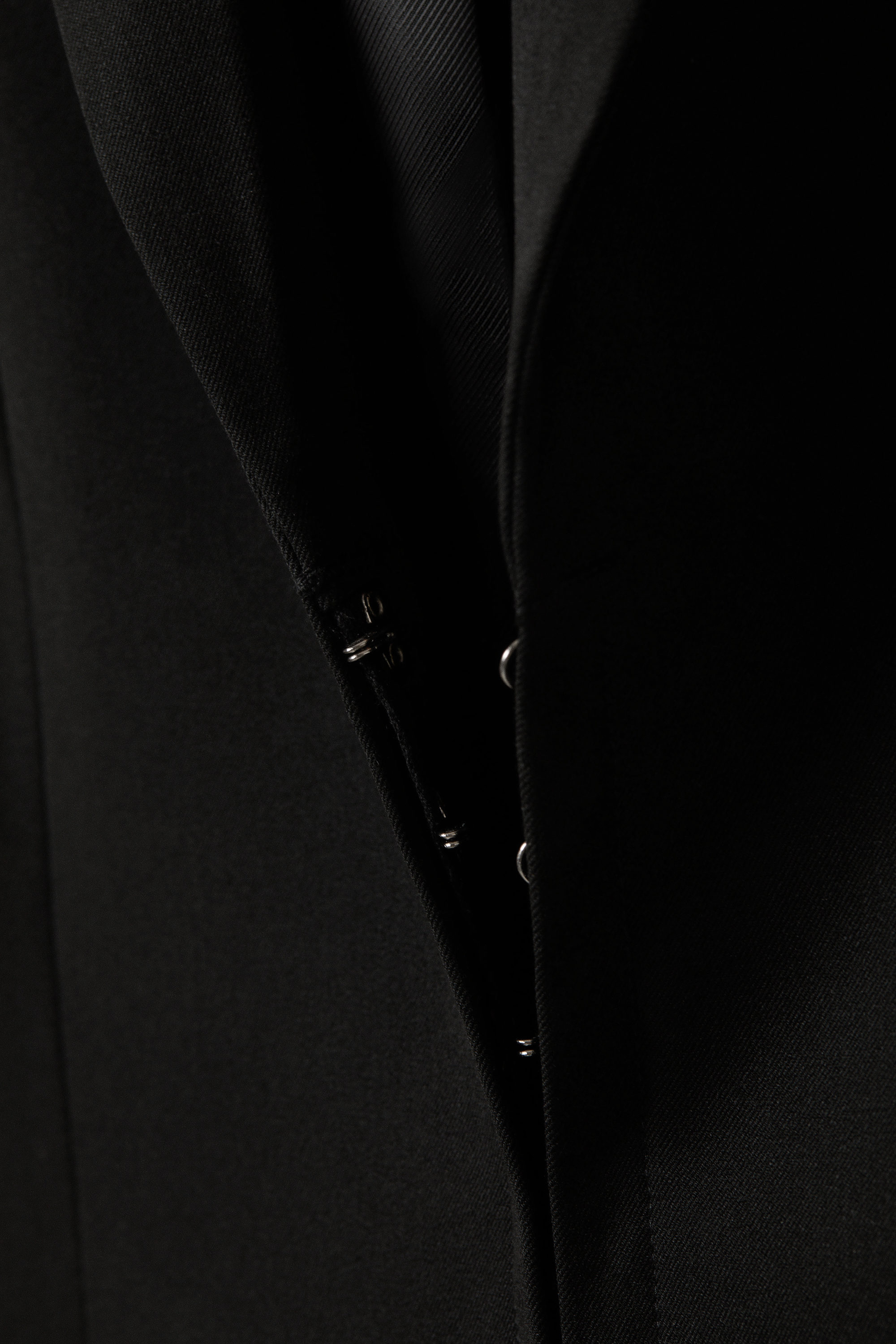 Black - Fitted Blazer with Vented Sleeves - 5