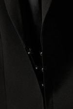 Black - Fitted Blazer with Vented Sleeves - 5